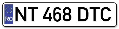 Placuta inmatriculare numar auto  NT-468-DTC, NT 468 DTC, NT468DTC