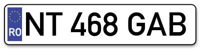Placuta inmatriculare numar auto  NT-468-GAB, NT 468 GAB, NT468GAB