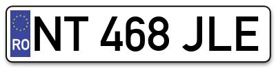 Placuta inmatriculare numar auto  NT-468-JLE, NT 468 JLE, NT468JLE