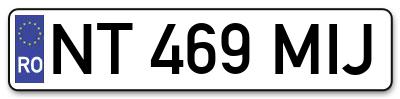Placuta inmatriculare numar auto  NT-469-MIJ, NT 469 MIJ, NT469MIJ