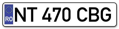 Placuta inmatriculare numar auto  NT-470-CBG, NT 470 CBG, NT470CBG