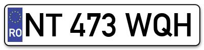 Placuta inmatriculare numar auto  NT-473-WQH, NT 473 WQH, NT473WQH
