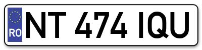 Placuta inmatriculare numar auto  NT-474-IQU, NT 474 IQU, NT474IQU