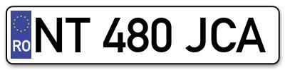 Placuta inmatriculare numar auto  NT-480-JCA, NT 480 JCA, NT480JCA