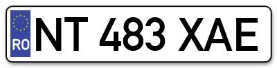 Placuta inmatriculare numar auto  NT-483-XAE, NT 483 XAE, NT483XAE