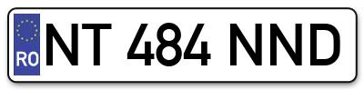 Placuta inmatriculare numar auto  NT-484-NND, NT 484 NND, NT484NND