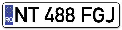 Placuta inmatriculare numar auto  NT-488-FGJ, NT 488 FGJ, NT488FGJ