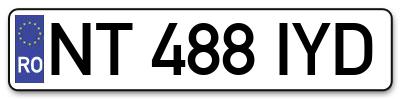 Placuta inmatriculare numar auto  NT-488-IYD, NT 488 IYD, NT488IYD