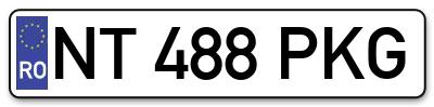 Placuta inmatriculare numar auto  NT-488-PKG, NT 488 PKG, NT488PKG