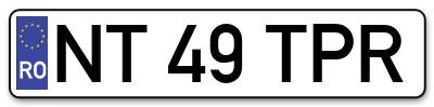 Placuta inmatriculare numar auto  NT-49-TPR, NT 49 TPR, NT49TPR
