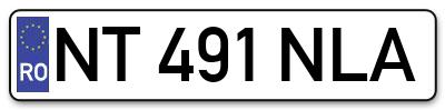 Placuta inmatriculare numar auto  NT-491-NLA, NT 491 NLA, NT491NLA