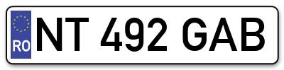 Placuta inmatriculare numar auto  NT-492-GAB, NT 492 GAB, NT492GAB