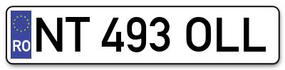 Placuta inmatriculare numar auto  NT-493-OLL, NT 493 OLL, NT493OLL