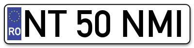 Placuta inmatriculare numar auto  NT-50-NMI, NT 50 NMI, NT50NMI
