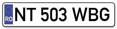 Placuta inmatriculare numar auto  NT-503-WBG, NT 503 WBG, NT503WBG