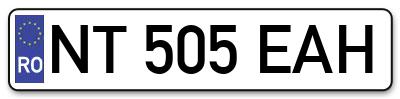 Placuta inmatriculare numar auto  NT-505-EAH, NT 505 EAH, NT505EAH