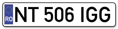 Placuta inmatriculare numar auto  NT-506-IGG, NT 506 IGG, NT506IGG