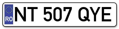 Placuta inmatriculare numar auto  NT-507-QYE, NT 507 QYE, NT507QYE