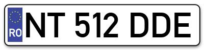 Placuta inmatriculare numar auto  NT-512-DDE, NT 512 DDE, NT512DDE