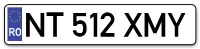 Placuta inmatriculare numar auto  NT-512-XMY, NT 512 XMY, NT512XMY