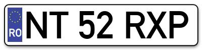 Placuta inmatriculare numar auto  NT-52-RXP, NT 52 RXP, NT52RXP