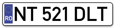 Placuta inmatriculare numar auto  NT-521-DLT, NT 521 DLT, NT521DLT