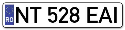 Placuta inmatriculare numar auto  NT-528-EAI, NT 528 EAI, NT528EAI