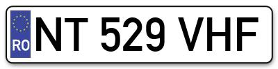 Placuta inmatriculare numar auto  NT-529-VHF, NT 529 VHF, NT529VHF
