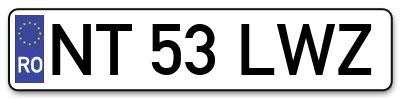 Placuta inmatriculare numar auto  NT-53-LWZ, NT 53 LWZ, NT53LWZ