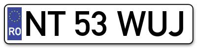 Placuta inmatriculare numar auto  NT-53-WUJ, NT 53 WUJ, NT53WUJ