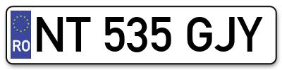 Placuta inmatriculare numar auto  NT-535-GJY, NT 535 GJY, NT535GJY