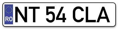 Placuta inmatriculare numar auto  NT-54-CLA, NT 54 CLA, NT54CLA