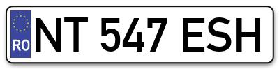 Placuta inmatriculare numar auto  NT-547-ESH, NT 547 ESH, NT547ESH