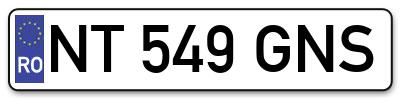 Placuta inmatriculare numar auto  NT-549-GNS, NT 549 GNS, NT549GNS