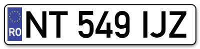 Placuta inmatriculare numar auto  NT-549-IJZ, NT 549 IJZ, NT549IJZ