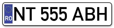 Placuta inmatriculare numar auto  NT-555-ABH, NT 555 ABH, NT555ABH