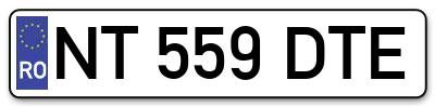 Placuta inmatriculare numar auto  NT-559-DTE, NT 559 DTE, NT559DTE