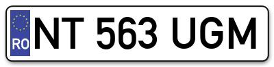 Placuta inmatriculare numar auto  NT-563-UGM, NT 563 UGM, NT563UGM