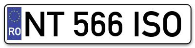 Placuta inmatriculare numar auto  NT-566-ISO, NT 566 ISO, NT566ISO