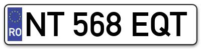 Placuta inmatriculare numar auto  NT-568-EQT, NT 568 EQT, NT568EQT
