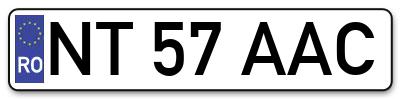 Placuta inmatriculare numar auto  NT-57-AAC, NT 57 AAC, NT57AAC