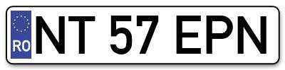 Placuta inmatriculare numar auto  NT-57-EPN, NT 57 EPN, NT57EPN