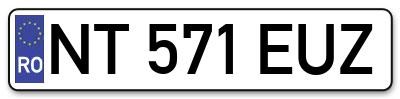 Placuta inmatriculare numar auto  NT-571-EUZ, NT 571 EUZ, NT571EUZ