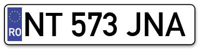 Placuta inmatriculare numar auto  NT-573-JNA, NT 573 JNA, NT573JNA