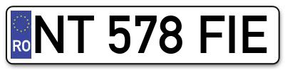 Placuta inmatriculare numar auto  NT-578-FIE, NT 578 FIE, NT578FIE