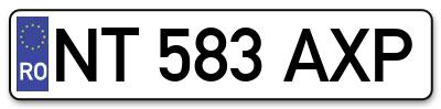 Placuta inmatriculare numar auto  NT-583-AXP, NT 583 AXP, NT583AXP