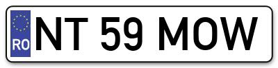 Placuta inmatriculare numar auto  NT-59-MOW, NT 59 MOW, NT59MOW