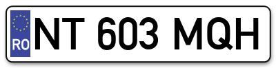 Placuta inmatriculare numar auto  NT-603-MQH, NT 603 MQH, NT603MQH