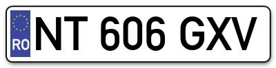 Placuta inmatriculare numar auto  NT-606-GXV, NT 606 GXV, NT606GXV