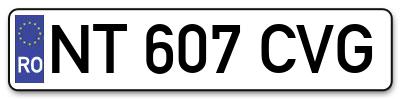Placuta inmatriculare numar auto  NT-607-CVG, NT 607 CVG, NT607CVG